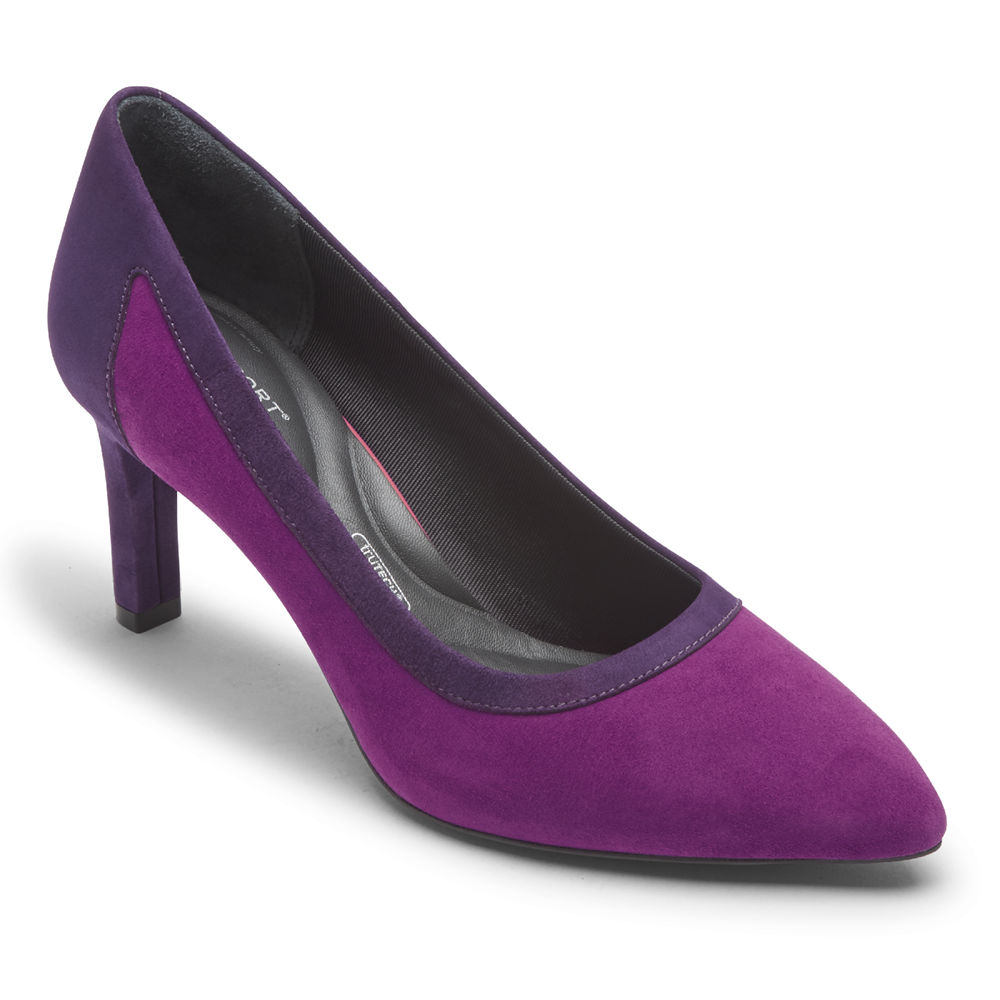 Rockport Heels For Womens Purple - Total Motion Valerie Luxe Pieced - XP9785014